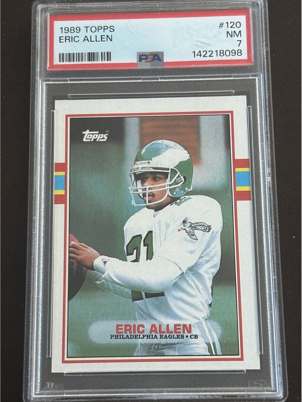 ERIC ALLEN VINTAGE ROOKIE CARD 1989 TOPPS #120 PSA GRADED NM 7 RC
